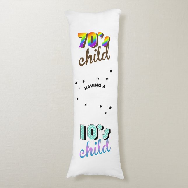 Mother and Baby Decades 1970s / 2010s Body Pillow (Front Vertical)