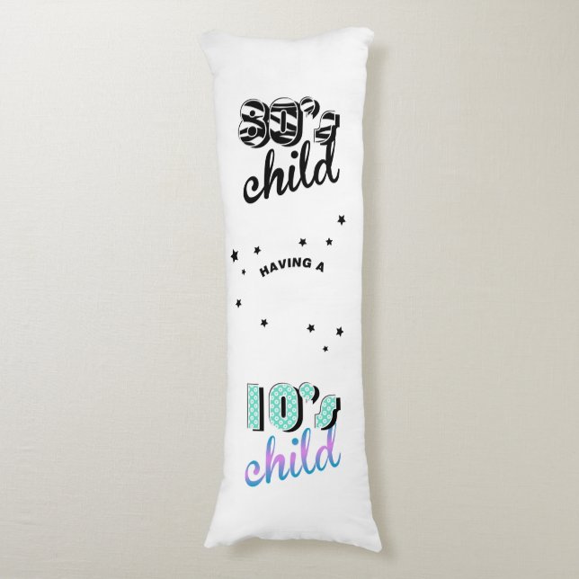 Mother and Baby Decades 1980s / 2010s Body Pillow (Front Vertical)