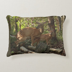 Mother and Baby Deer at Shenandoah National Park Accent Pillow