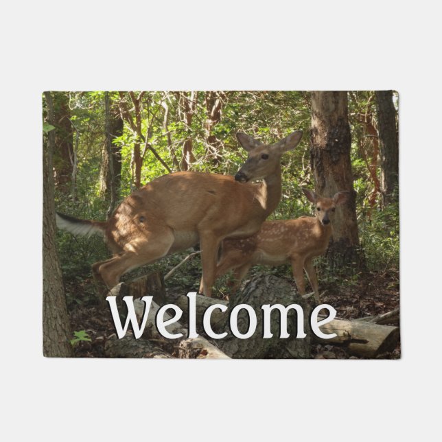 Mother and Baby Deer at Shenandoah National Park Doormat (Front)