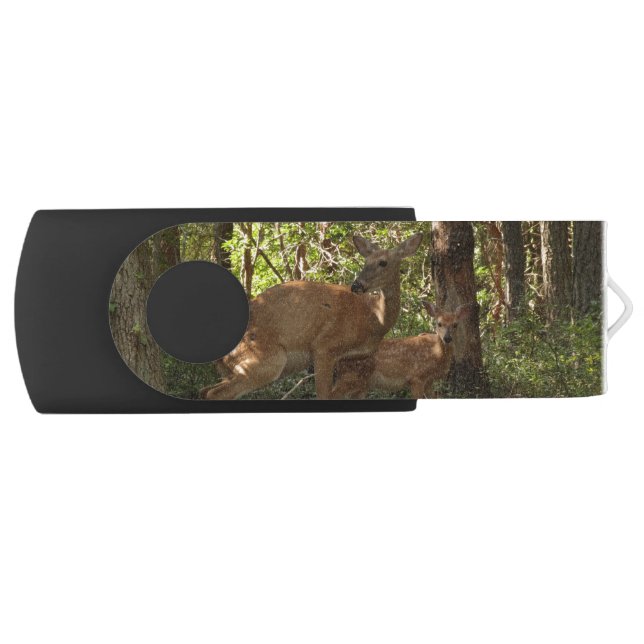 Mother and Baby Deer at Shenandoah National Park Flash Drive (Front)