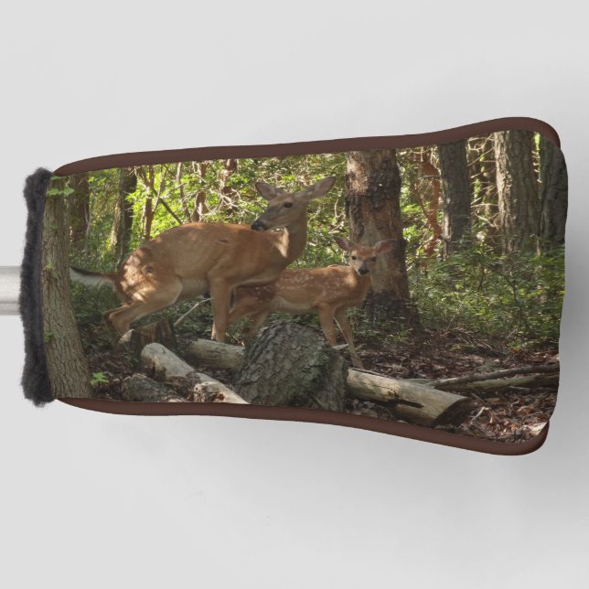 Mother and Baby Deer at Shenandoah National Park Golf Head Cover (Front)