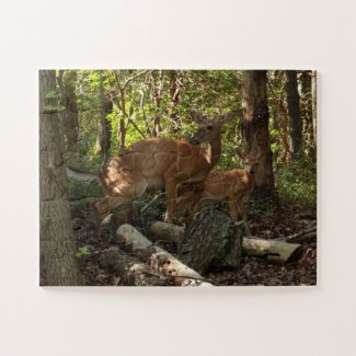 Mother and Baby Deer at Shenandoah National Park Jigsaw Puzzle