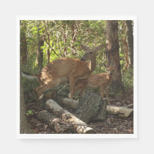 Mother and Baby Deer at Shenandoah National Park Napkins