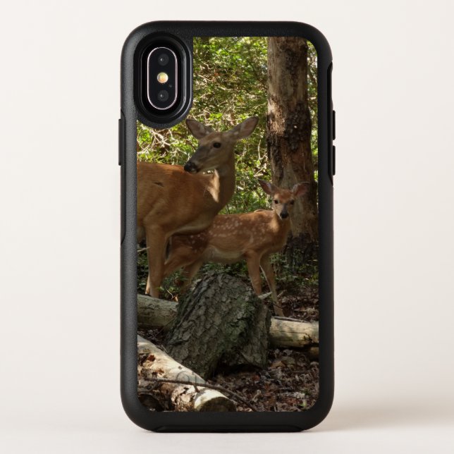 Mother and Baby Deer at Shenandoah National Park Otterbox iPhone Case (Back)