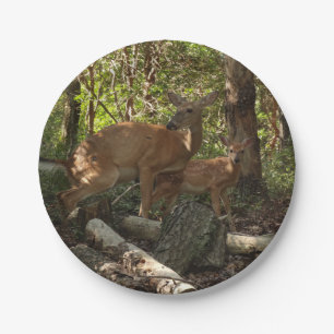 Mother and Baby Deer at Shenandoah National Park Paper Plates