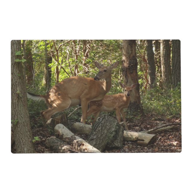 Mother and Baby Deer at Shenandoah National Park Placemat (Front)