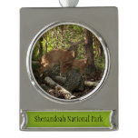 Mother and Baby Deer at Shenandoah National Park Silver Plated Banner Ornament