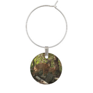 Mother and Baby Deer at Shenandoah National Park Wine Charm
