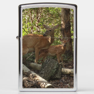 Mother and Baby Deer at Shenandoah National Park Zippo Lighter