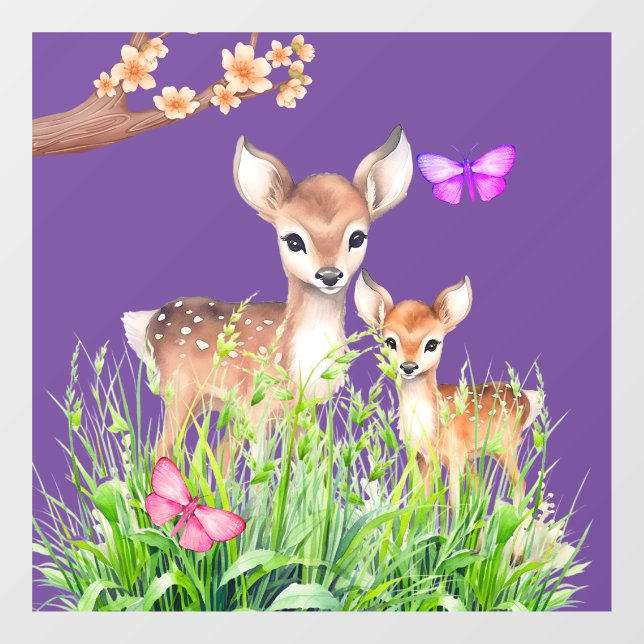 Mother and Baby Deer Window Cling (Sheet)