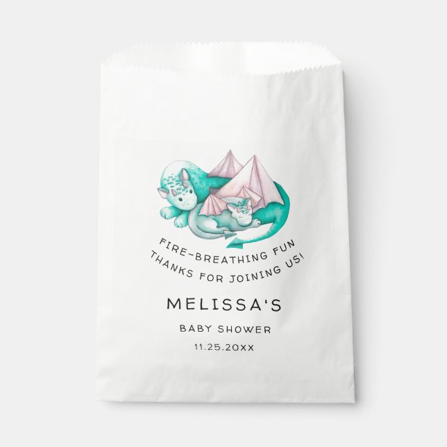 MOTHER AND BABY DRAGON BABY SHOWER FAVOR BAG (Front)