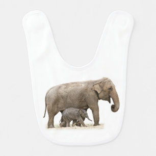 Mother and Baby Elephant Bib