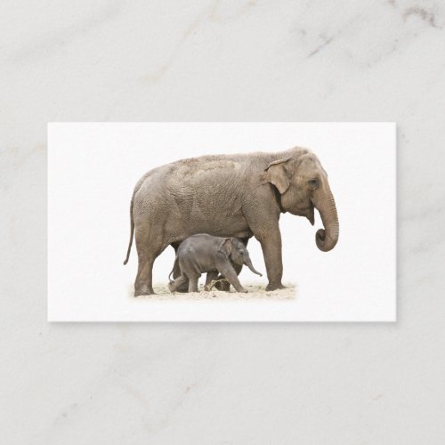 Mother and Baby Elephant Business Card