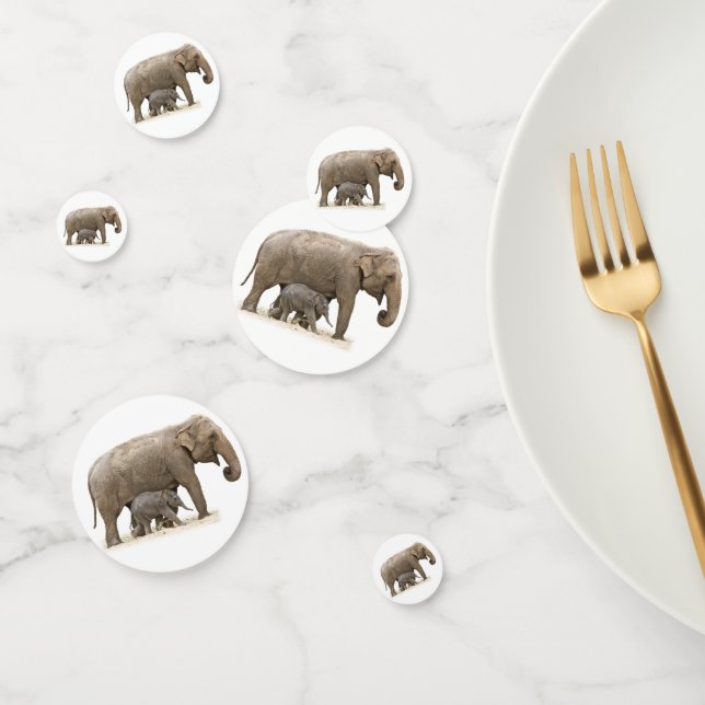Mother and Baby Elephant Confetti (Group)