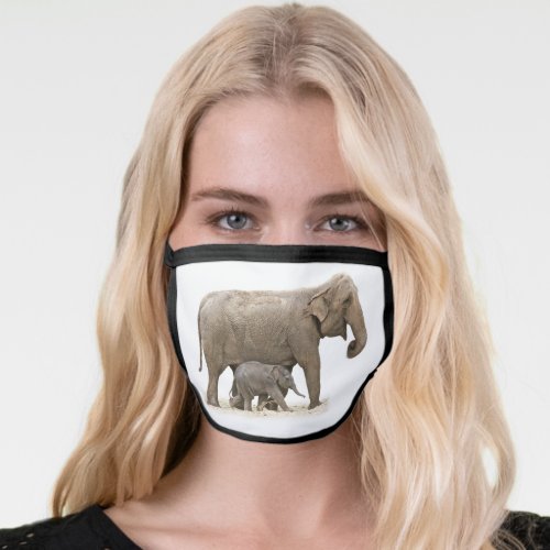 Mother and Baby Elephant Face Mask