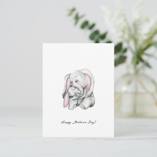Mother And Baby Elephant Happy Mothers Day Card