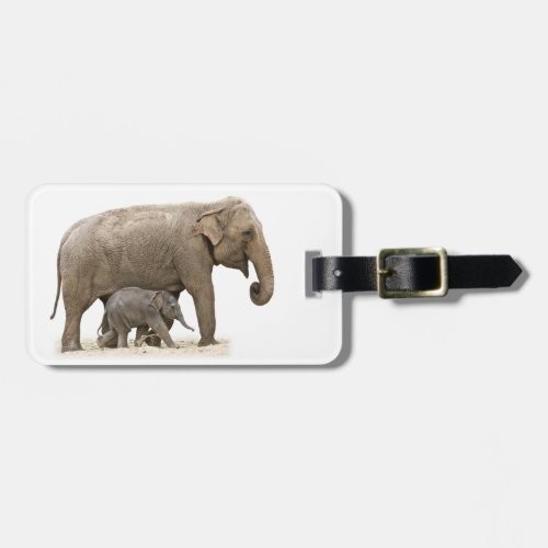 Mother and Baby Elephant Luggage Tag