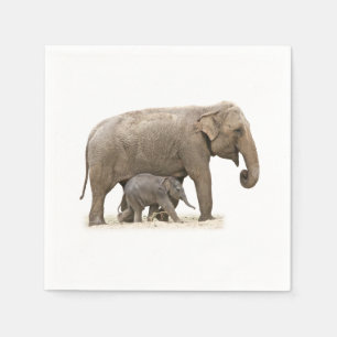 Mother and Baby Elephant Napkins