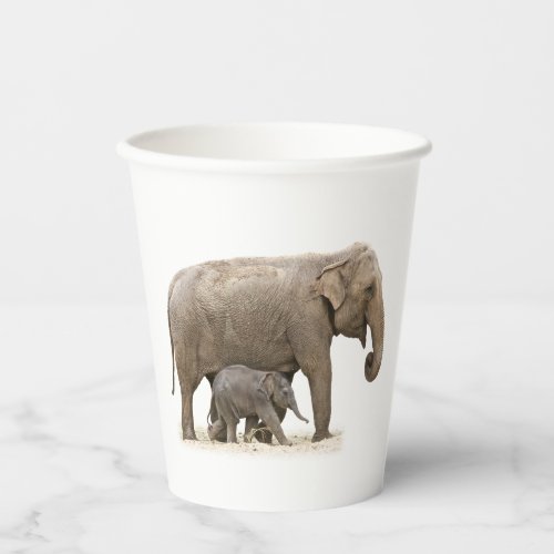 Mother and Baby Elephant Paper Cups