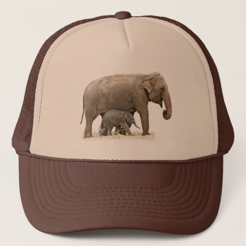 Mother and Baby Elephant Trucker Hat