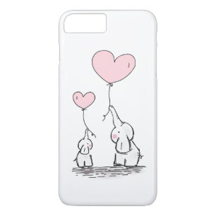 Mother and Baby Elephant with Balloons iPhone 8 Plus/7 Plus Case