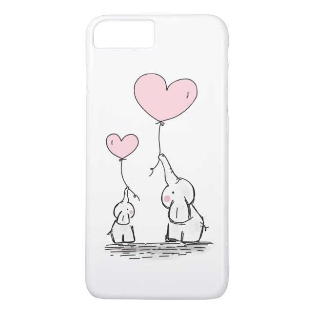 Mother and Baby Elephant with Balloons Case-Mate iPhone Case (Back)