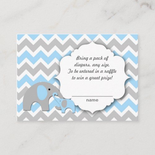 Mother and baby elephants diaper raffle tickets business card