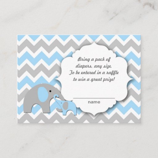 Customizable Mother and baby elephants diaper raffle tickets business card