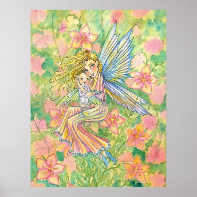 Mother and Baby Fairy Art Poster Print (Front)