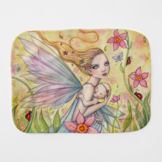 Mother and Baby Fairy Fantasy Art Illustration Burp Cloth