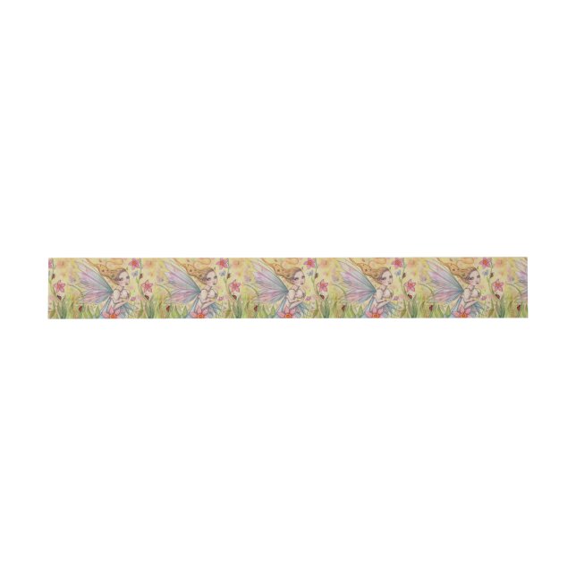 Mother and Baby Fairy Illustration Baby Shower Invitation Belly Band (Flat)