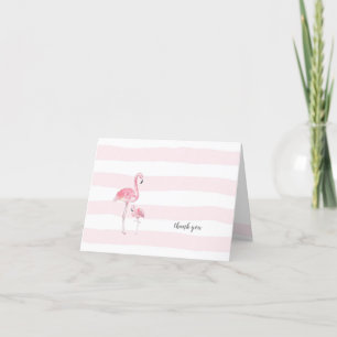 Mother and Baby Flamingo baby shower Letterpress Thank You Card