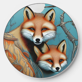 Mother and Baby Foxes Wireless Charger