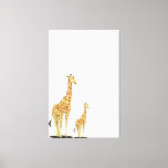 Mother and Baby Giraffe – A Gentle Bond Canvas Print