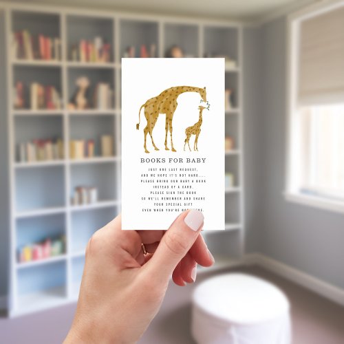 Mother And Baby Giraffe Baby Shower Book Request Enclosure Card