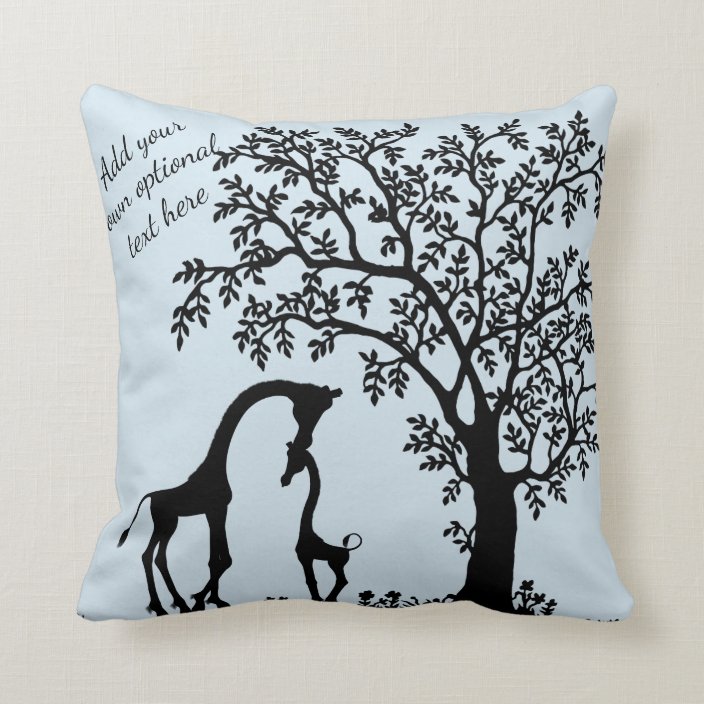 Download Mother And Baby Giraffe Silhouette Accent Pillow Zazzle Com