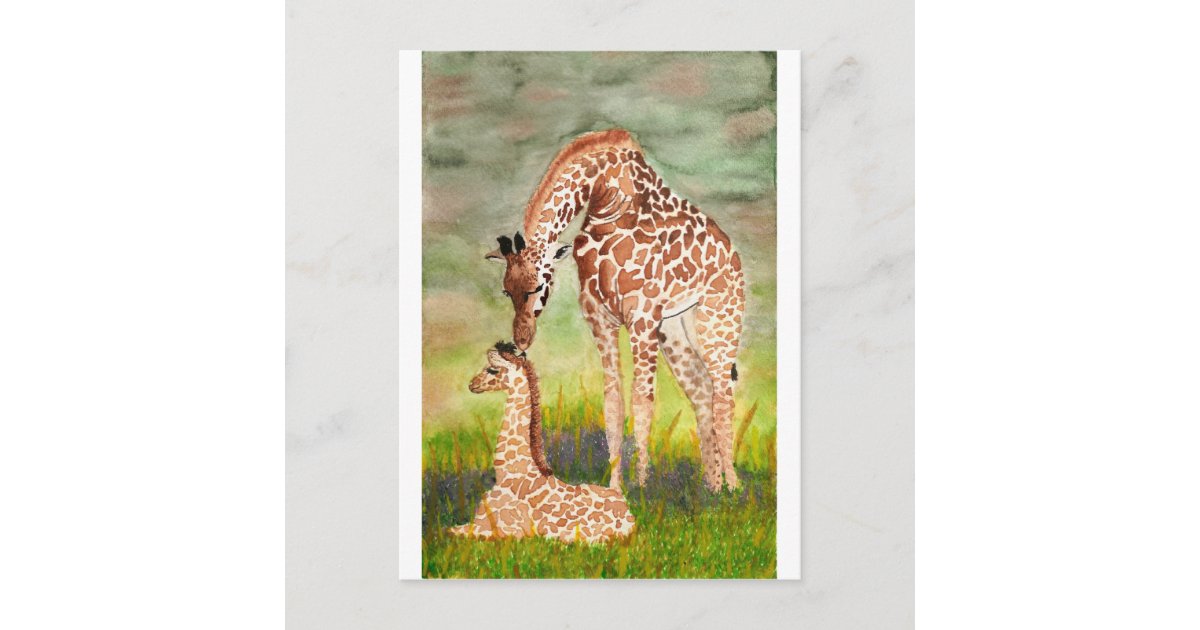 Mom and Baby Giraffe Monogram G - Monogram G - Posters and Art