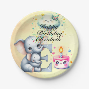 Mother and baby Happy Birthday Paper Plates