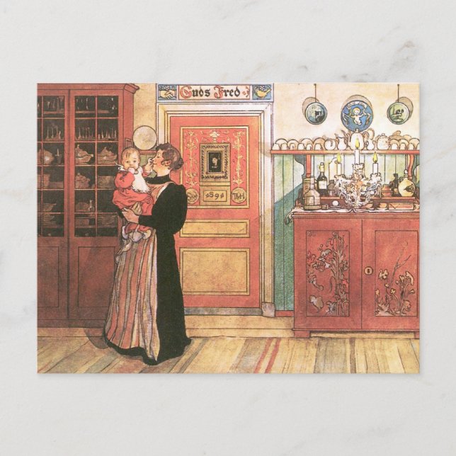 Mother and Baby in the Kitchen Postcard (Front)