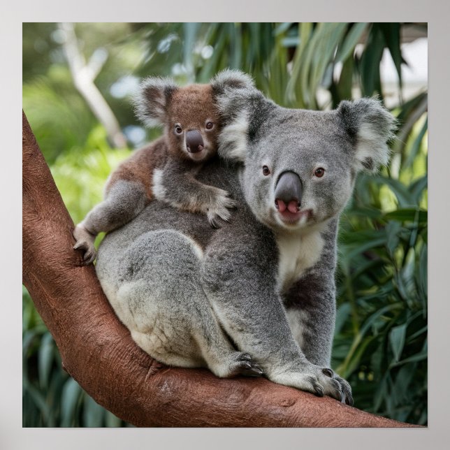 Mother and Baby Koala Bear Poster (Front)
