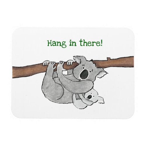 Mother and baby koala hang in there fridge magne magnet