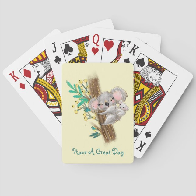Mother And Baby Koalas Classic Playing Cards (Back)