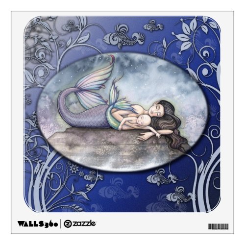 Mother and Baby Mermaids Fantasy Art Wall Decal