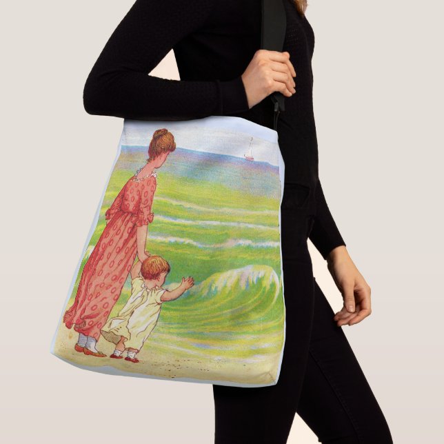 mother and baby on the beach crossbody bag (Close Up)