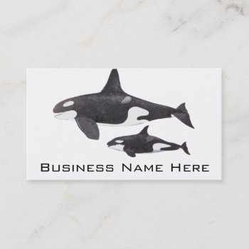 Mother And Baby Orca Business Card by PatiVintage at Zazzle