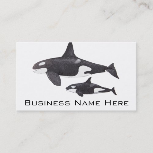Mother and Baby Orca Business Card