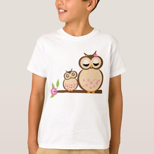 Mother and Baby Owl T-Shirt (Front)