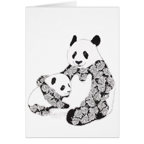 Mother and Baby Panda Illustration