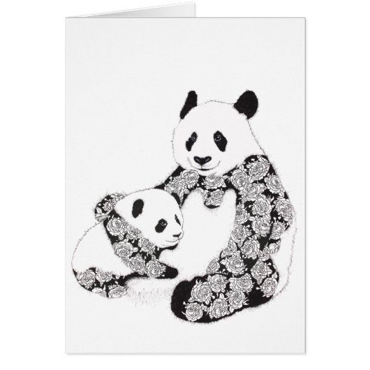 Mother and Baby Panda Illustration (Front)